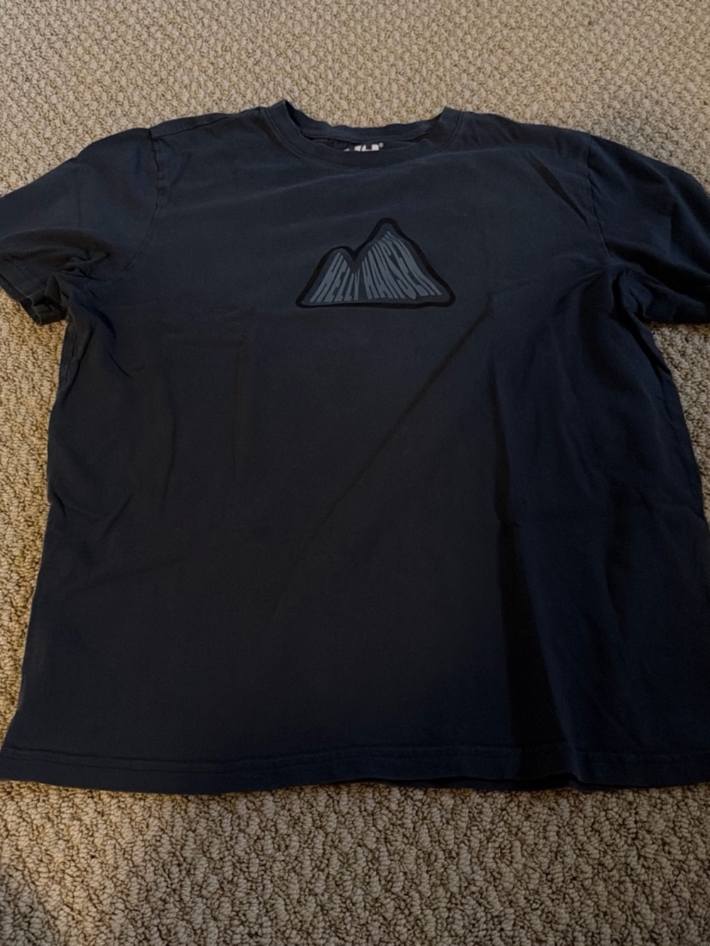 Helly Hansen Black Short Sleeve Tee with Subtle Mountain Motif